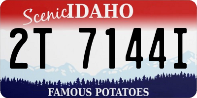 ID license plate 2T7144I