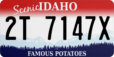 ID license plate 2T7147X