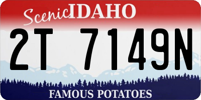 ID license plate 2T7149N