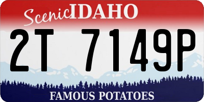 ID license plate 2T7149P