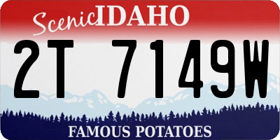 ID license plate 2T7149W