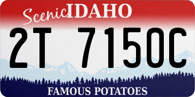 ID license plate 2T7150C