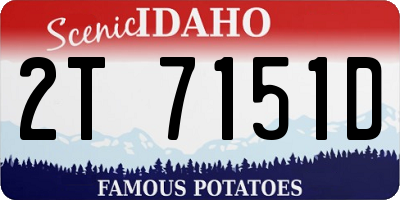 ID license plate 2T7151D