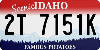 ID license plate 2T7151K
