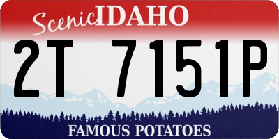 ID license plate 2T7151P