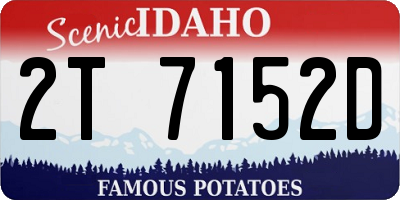 ID license plate 2T7152D