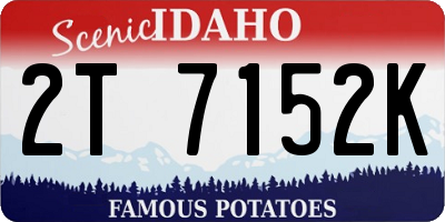 ID license plate 2T7152K