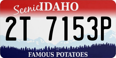 ID license plate 2T7153P