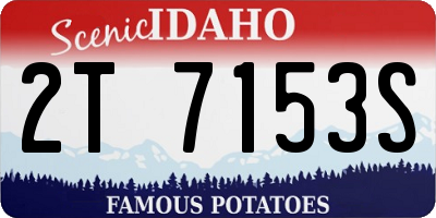 ID license plate 2T7153S