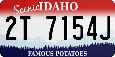 ID license plate 2T7154J