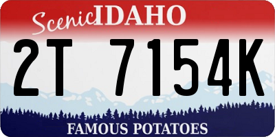 ID license plate 2T7154K