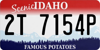 ID license plate 2T7154P