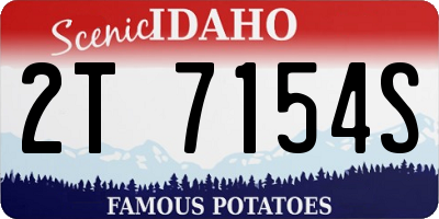ID license plate 2T7154S