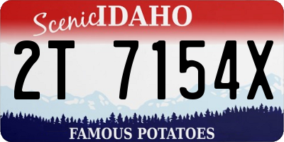 ID license plate 2T7154X
