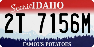 ID license plate 2T7156M