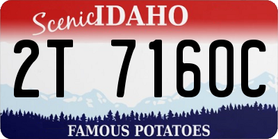 ID license plate 2T7160C