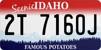 ID license plate 2T7160J