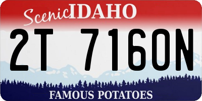 ID license plate 2T7160N