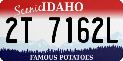 ID license plate 2T7162L