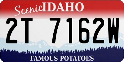 ID license plate 2T7162W