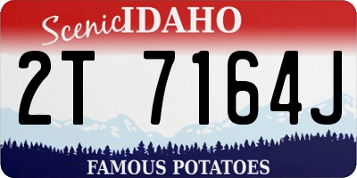 ID license plate 2T7164J