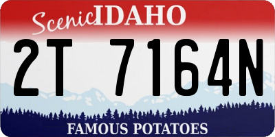 ID license plate 2T7164N
