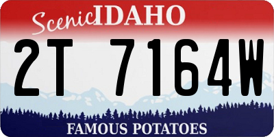 ID license plate 2T7164W