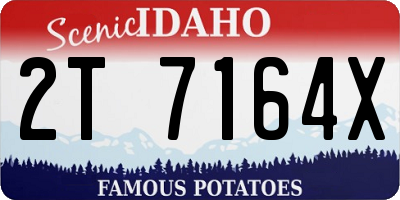 ID license plate 2T7164X