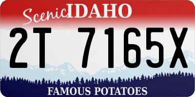 ID license plate 2T7165X