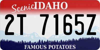 ID license plate 2T7165Z