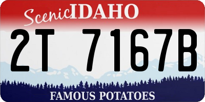 ID license plate 2T7167B