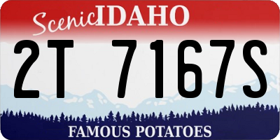 ID license plate 2T7167S