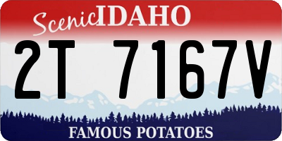 ID license plate 2T7167V