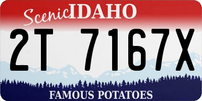 ID license plate 2T7167X