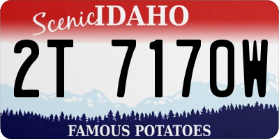 ID license plate 2T7170W