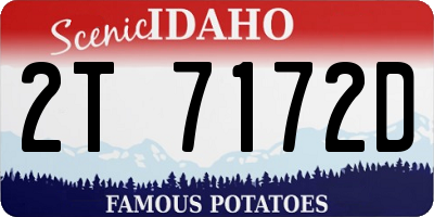 ID license plate 2T7172D