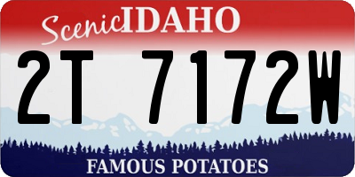 ID license plate 2T7172W