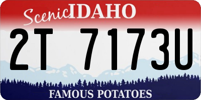 ID license plate 2T7173U