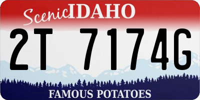 ID license plate 2T7174G