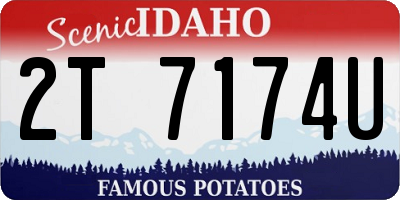 ID license plate 2T7174U