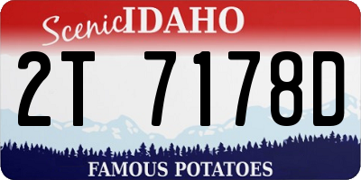 ID license plate 2T7178D