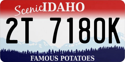 ID license plate 2T7180K
