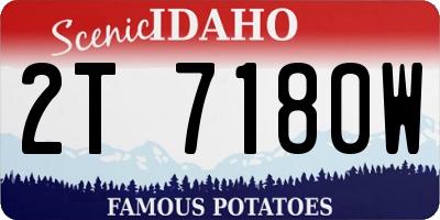 ID license plate 2T7180W