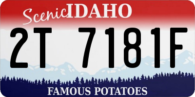 ID license plate 2T7181F