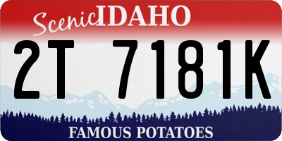 ID license plate 2T7181K
