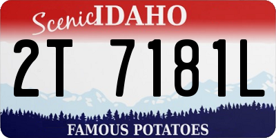 ID license plate 2T7181L