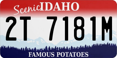 ID license plate 2T7181M