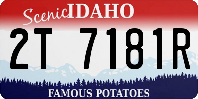 ID license plate 2T7181R