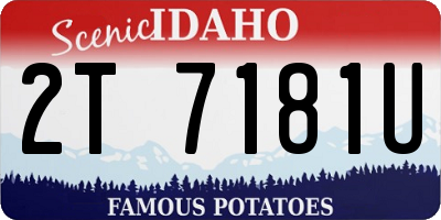 ID license plate 2T7181U