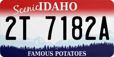 ID license plate 2T7182A